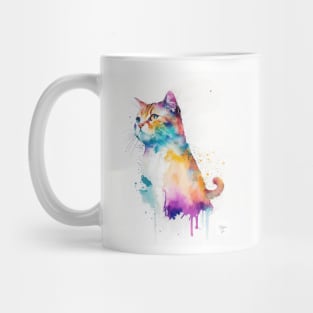 Tabby Cat Portrait In Watercolors & Pen Mug